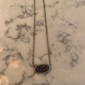 Kendra Scott Silver Drusy Necklace